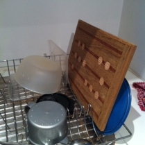 The Abacus board finds a home in the washing up rack. (Please don't soak!! :)